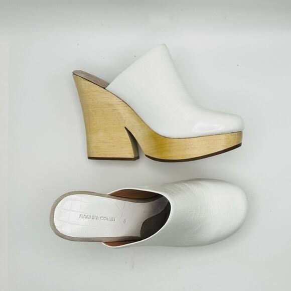 RACHEL COMEY TOMAN CLOG - WHITE Embossed leather mules size 6 - Picture 4 of 10